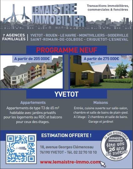 PROGRAMME NEUF YVETOT VENTE IMMOBILIERE