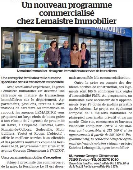 PROGRAMME NEUF LE 31 YVETOT