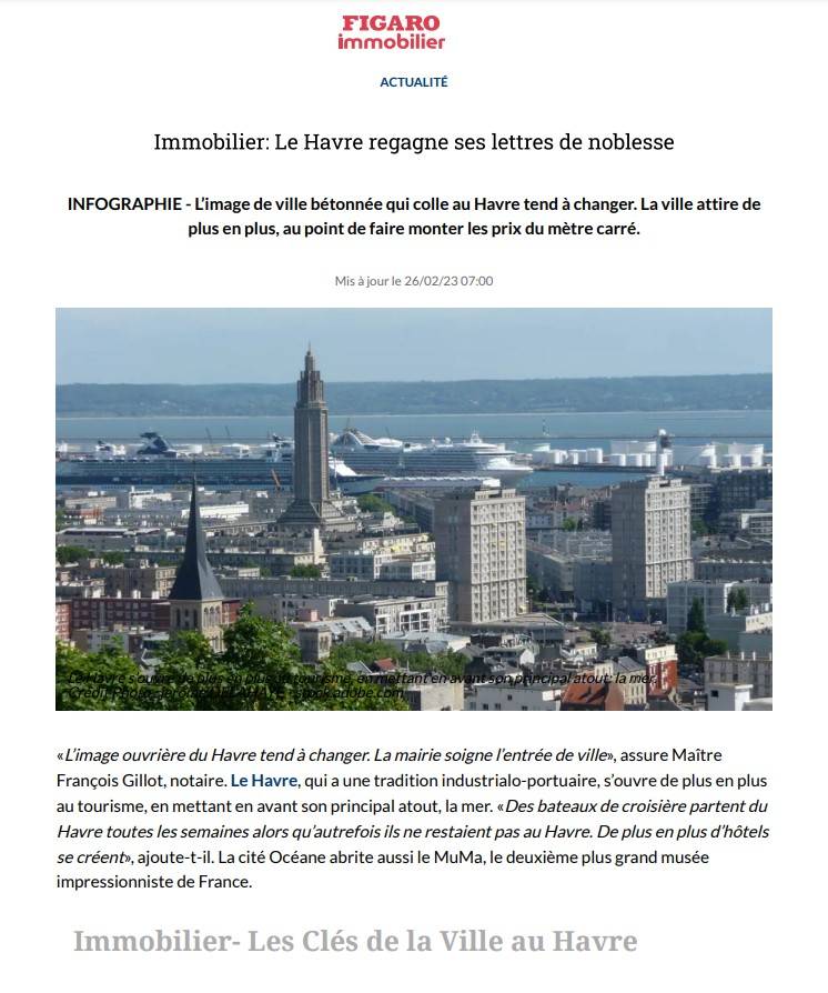 AGENCE IMMOBILIERE LE HAVRE ARTICLE DU FIGARO 